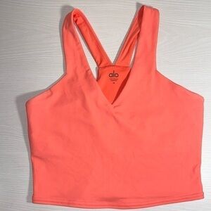 ALO Bralette Sport Yoga Workout Crop Top w/ Built in Wireless Unpadded Shelf Bra